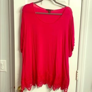 Hot Pink Lacy knit shirt
